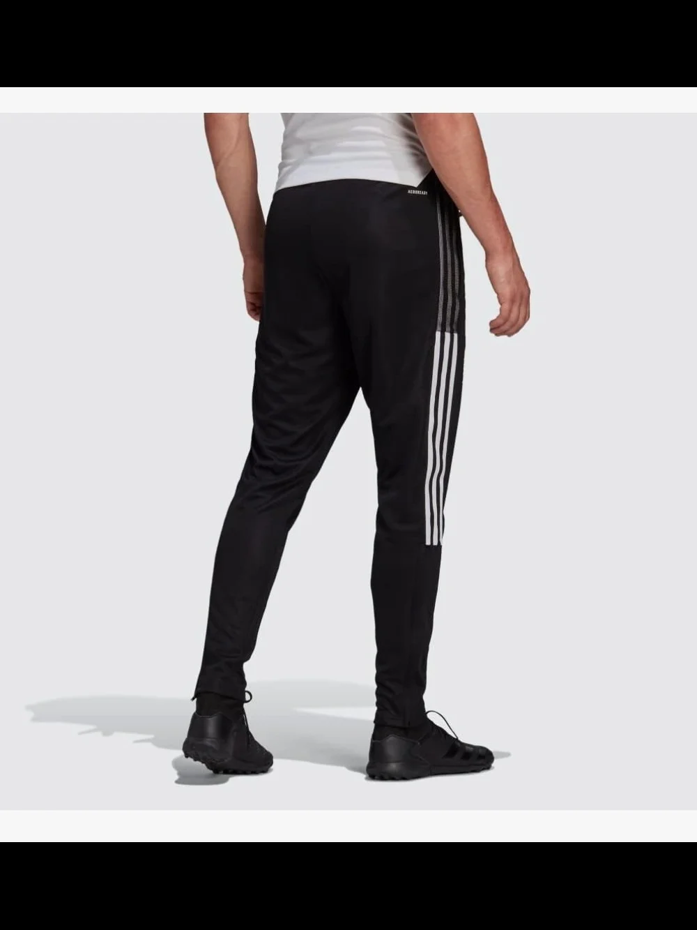 Adidas Black Jogger Pants with White Three-Stripes